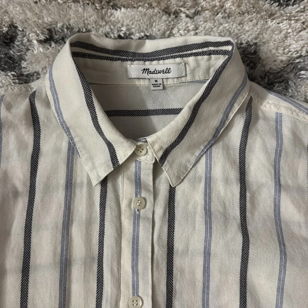NWOT Madewell | Striped Tie-Front Short Sleeve Shirt